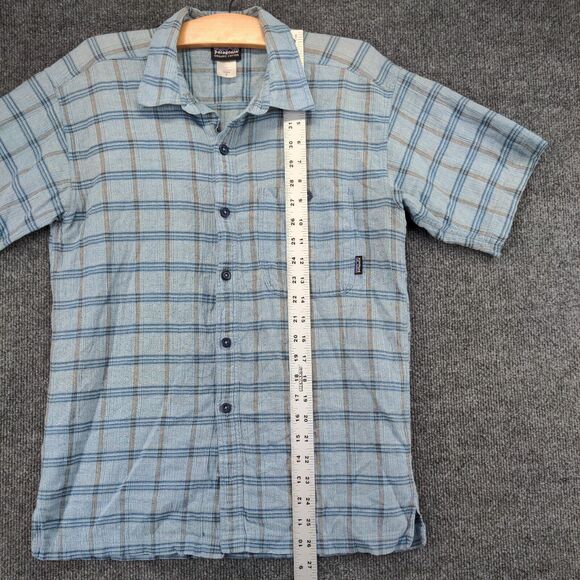 Patagonia Mens Button-Up Shirt Blue Plaid Small Organic Cotton Chest Pocket - Picture 11 of 13